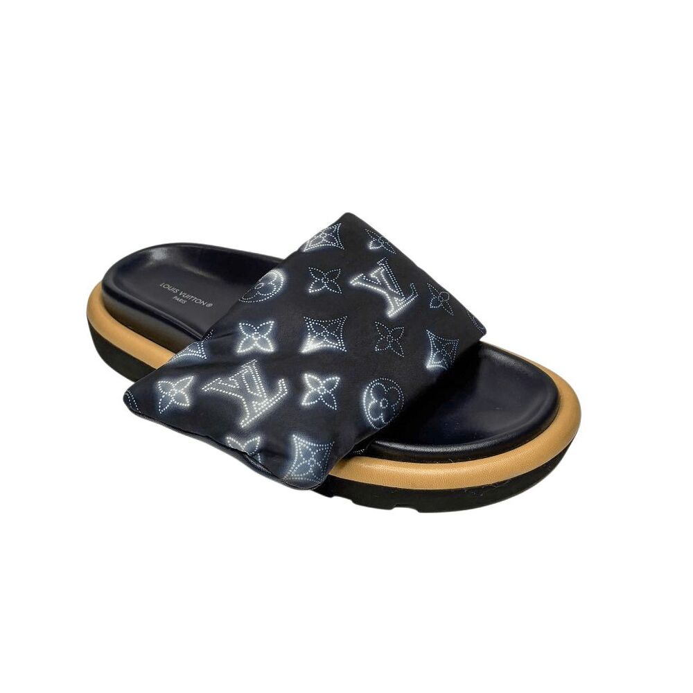 Louis Vuitton Pool Pillow Comfort Mule Slides EU 37 Marine Blue Monogram Flats